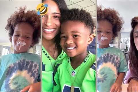 Ciara Wilson Being Funny With Son Milkshake Mustache - Its a Pure Joy!😍