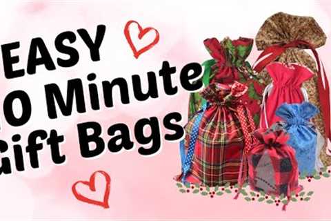 Sew an Easy 10 Minute Fabric Gift Bag