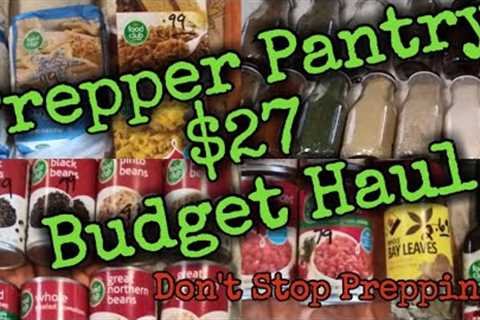 Prepper Pantry  $27 Budget Haul/Cheap Food Storage/36 spice jars filled/keep prepping, Don't stop!