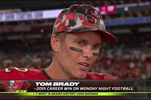 ESPN interviews Tom Brady on Tampa Bay Buccaneers comeback win over New Orleans Saints 17-16 on MNF