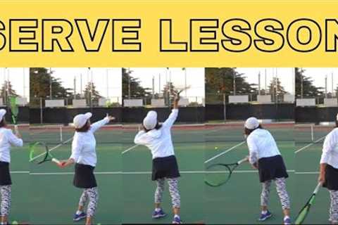Tennis Serve Lesson For A Recreational Female Player - Fixing A Common Problem