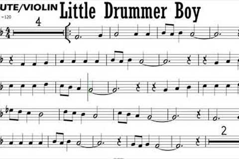 Little Drummer Boy Flute Violin Sheet Music Backing Track Play Along Partitura