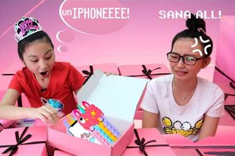 MYSTERY LATE BIRTHDAY GIFTS IN THE PINK BOX PRANK TO AUREA PART 2 | Aurea &amp; Alexa