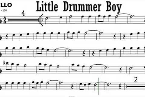 Little Drummer Boy Cello Sheet Music Backing Track Play Along Partitura