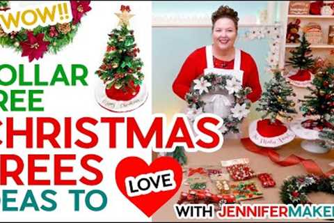 Dollar Tree Christmas Tree Ideas + Wreaths &amp; Tree Skirts!!
