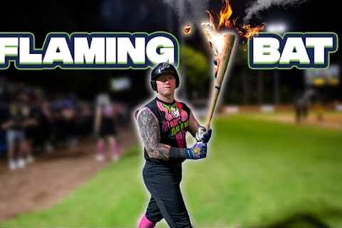 Batter Gets a Hit with Flaming Bat