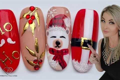 Best Christmas nail art tutorial. Christmas nail designs. Xmas nail art