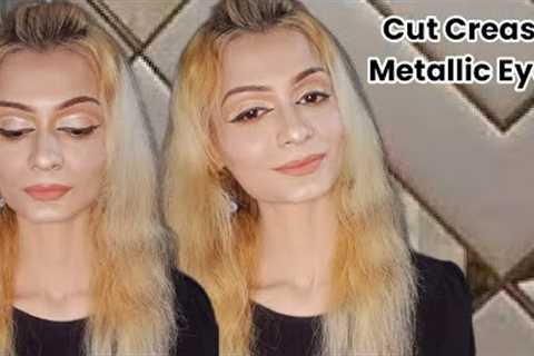 Simple Glam Cut Crease Metallic Eyes Makeup Tutorial || Step By Step