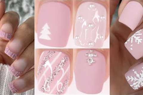 CHRISTMAS NAIL DESIGNS 2022 |  pink Christmas nail art compilation using gel nail polish at home