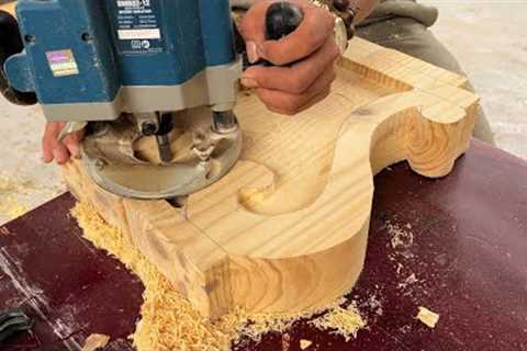 How To Make Curved Wood Bench from Monolithic Hardwood // Best DIY Woodworking Projects for Beginner
