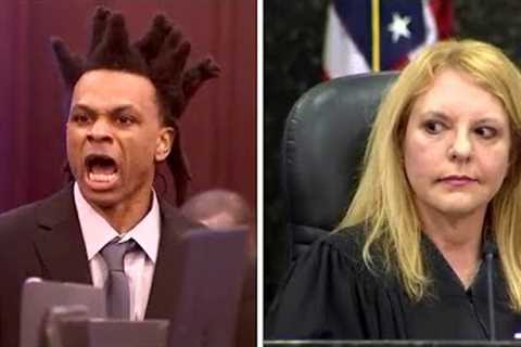 Double-murder suspect, defending himself, screams opening statements at jury