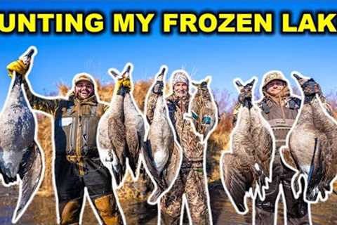Duck Hunting My FROZEN 17 Acre LAKE!!! (Catch Clean Cook)