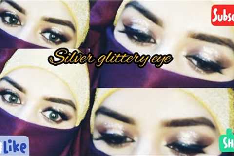 silver glitter smokey eye 👀✨ makeup 💄 by @learningwithifzshi do subscribe for more video 🙂