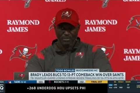 PostGame Interview | Todd Bowles high-praises Tom Brady as Bucs to 31-Pt comeback win over Saints