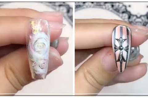Flower design manicure, painting on the nails. nail art &amp; design.