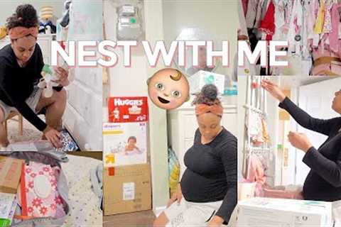 PACKING HOSPITAL BAGS!! setting up changing stations, organizing baby clothes &amp; accessories!🎀💕