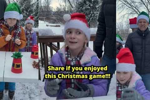 Christmas Cup Roulette!Family and Kids play outside Christmas table game for special prize.#trending