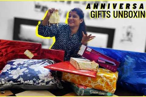 Unboxing our Anniversary gift 🎁 || Expensive gifts 😍 #anniversary #gifts