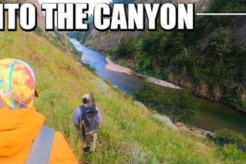 Into the Canyon on the Simpson River, Patagonia. Fly Fishing Rainbow &amp; Brown Trout