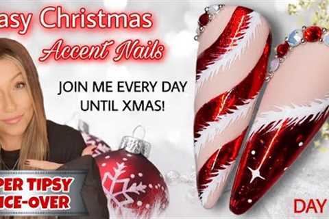 🎅 Easy Christmas Nail Art Design | Red Foil Santa Bling Nails | Candy Cane | Madam Glam Advent