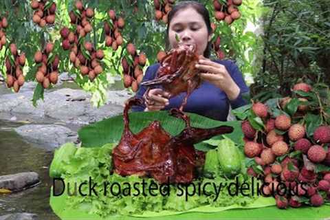 Duck roasted spicy delicious and Pick natural fruit for food in Jungle # 400