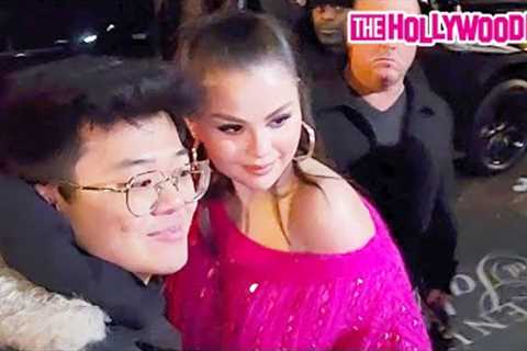 Selena Gomez Hits The SNL Afterparty Looking Pretty In Pink At Saks Fifth Avenue In New York, NY