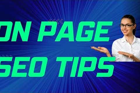 On Page Seo Tips - See