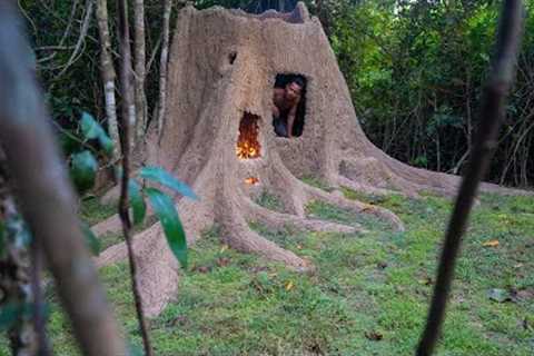 Jungle Survival Bushcraft Skills Build The Most Beautiful Big Tree House Off Grid