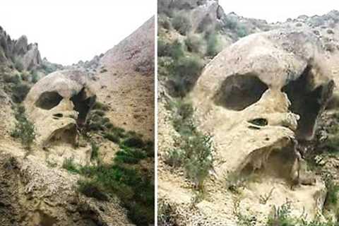 This Drone Made A Chilling Discovery After Spotting This On A Side Of A Mountan