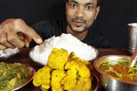 Eating Show Veg Thali Challenge Dal Chawal Gobi Sabji Indian Food Asmr Spicy Mukbang Eating Toton