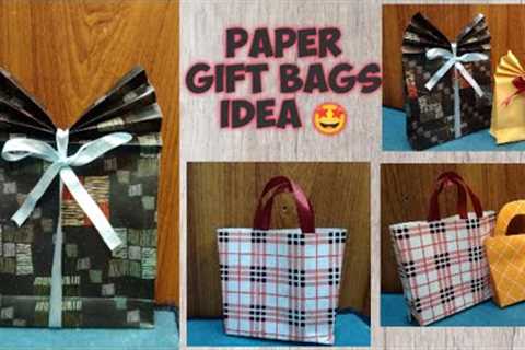 How to make gift bags with paper at home || Easy gift bags ideas || paper craft