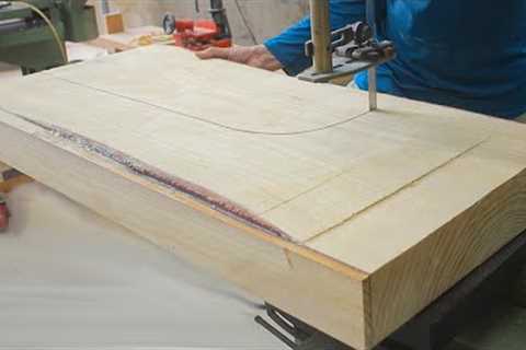 Extreme Ingenious Giant Monolithic Woodworking Project Of A Carpenter / Unique Curved Wood Furniture