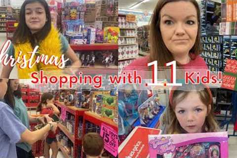 Christmas Shopping with 11 Kids &amp; FILL IN GROCERY HAUL || Large Family Vlog