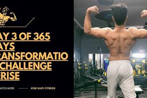 Day 3 of 365 Days Transformation Challenge Series || Back workout at gym || kon saifi fitness ||