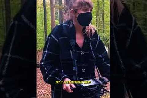 Taylor Swift yells KISS! as she directs for all too well mv