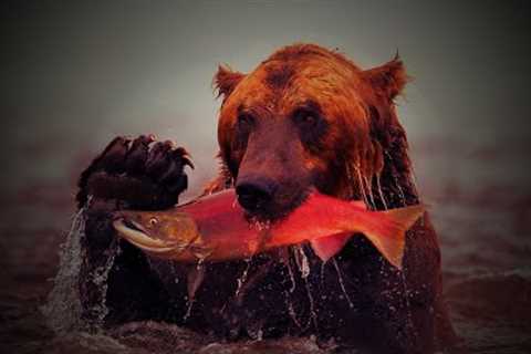 Catching Wild Salmon near Massive Bears!!!  {Catch Clean Cook} fresh fish grilled on the Boat!