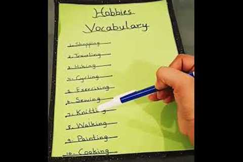 Hobbies Vocabulary List 🙂 #shorts#youtubeshorts #hobbies
