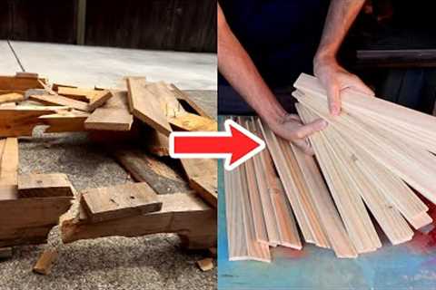Milling boards from an old pallet, without a planer or jointer