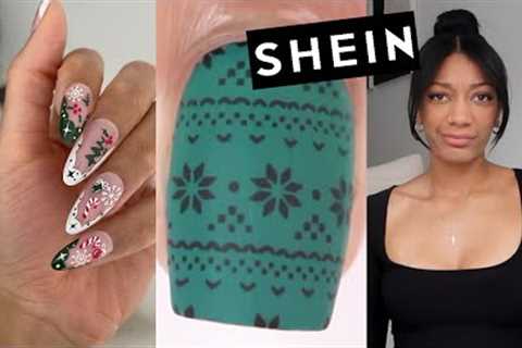 SHEIN NAIL SUPPLY HAUL | affordable beginner nail art supplies | Christmas nails