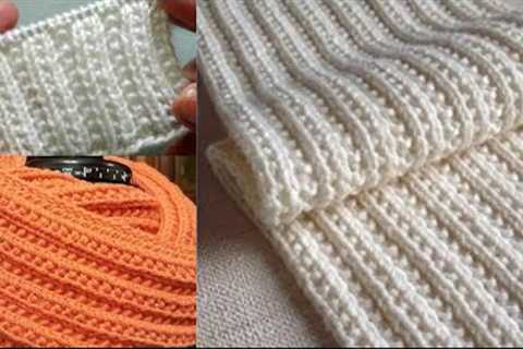 Reversible , Embossed Only 2 Rows repeat Twin Rib Knitting pattern.