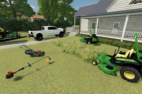Our lawn mower business made us RICH | Farming Simulator 22