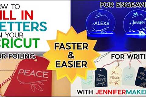 How to Fill in Letters on a Cricut for Writing, Foiling, &amp; Engraving -- No Bubble Letters!
