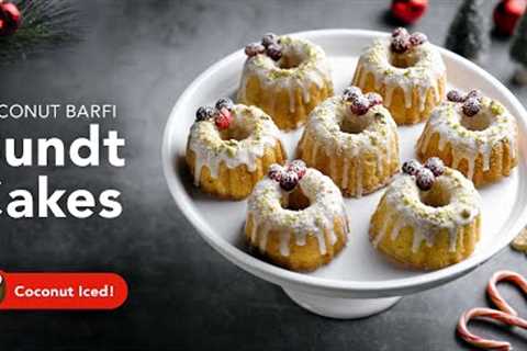 Coconut Barfi Bundt Cakes | Tasty Christmas Coconut Cake Recipe | Indian Fusion Holiday Dessert