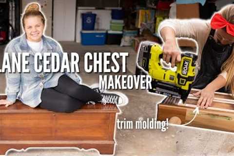 Hope Chest Makeover + DIY Hacks to Transform Furniture | Installing Wood Legs &amp; Trim Molding
