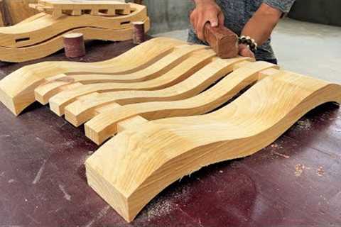 Extremely Ingenious Skills Curved Woodworking Craft Worker // Unique Design Tea Table Wood Furniture
