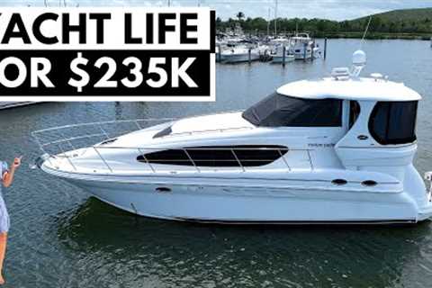 OUR YACHT Build UPDATE &amp; Affordable Liveaboard Yacht Tour $235K 2003 SEA RAY 390 MOTOR YACHT