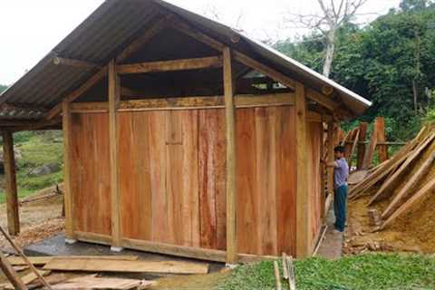 Full Video: Build CABIN Complete House, Wood wall processing Skills, 100 Days on the Farm Wooden Hut