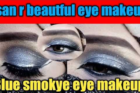 Gulittry blue smokye eyes makeup tutorial//shadion pr parlour jesa makeup karin @rabbiparlor1702