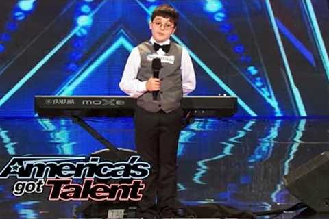 Adrian Romoff: 9-Year-Old Piano Player Wows Judges - America's Got Talent 2014 (Highlight)