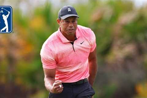 Tiger Woods sinks birdie and delivers fist pump at PNC Championship